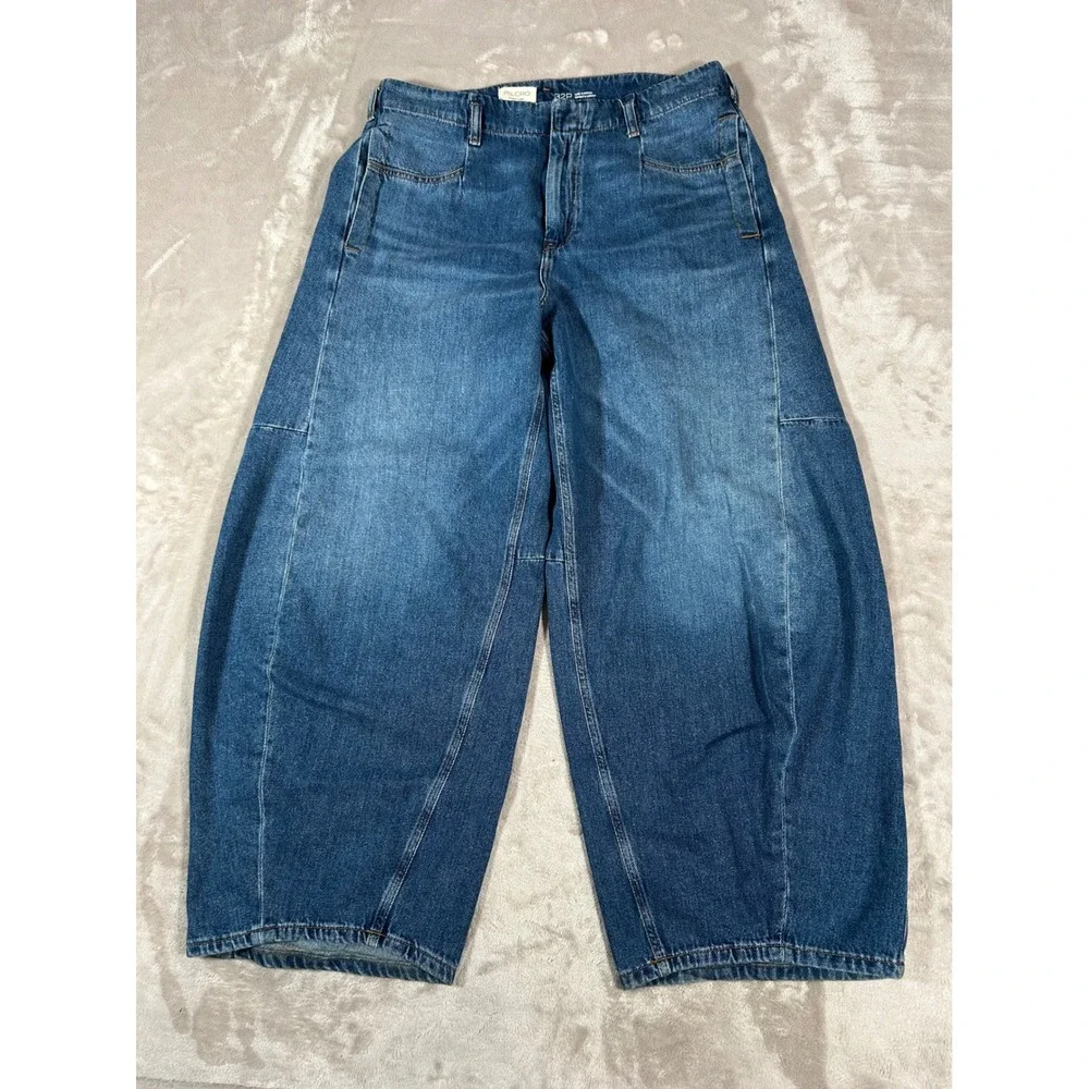 Pilcro Anthropologie The Georgia Full-Length High-Rise Barrel Jeans Womens 32P